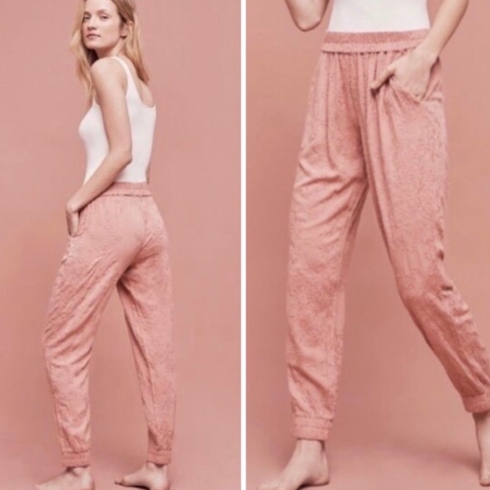 Anthropologie Saturday Sunday embroidered joggers. Size M medium. NWT. Pink.